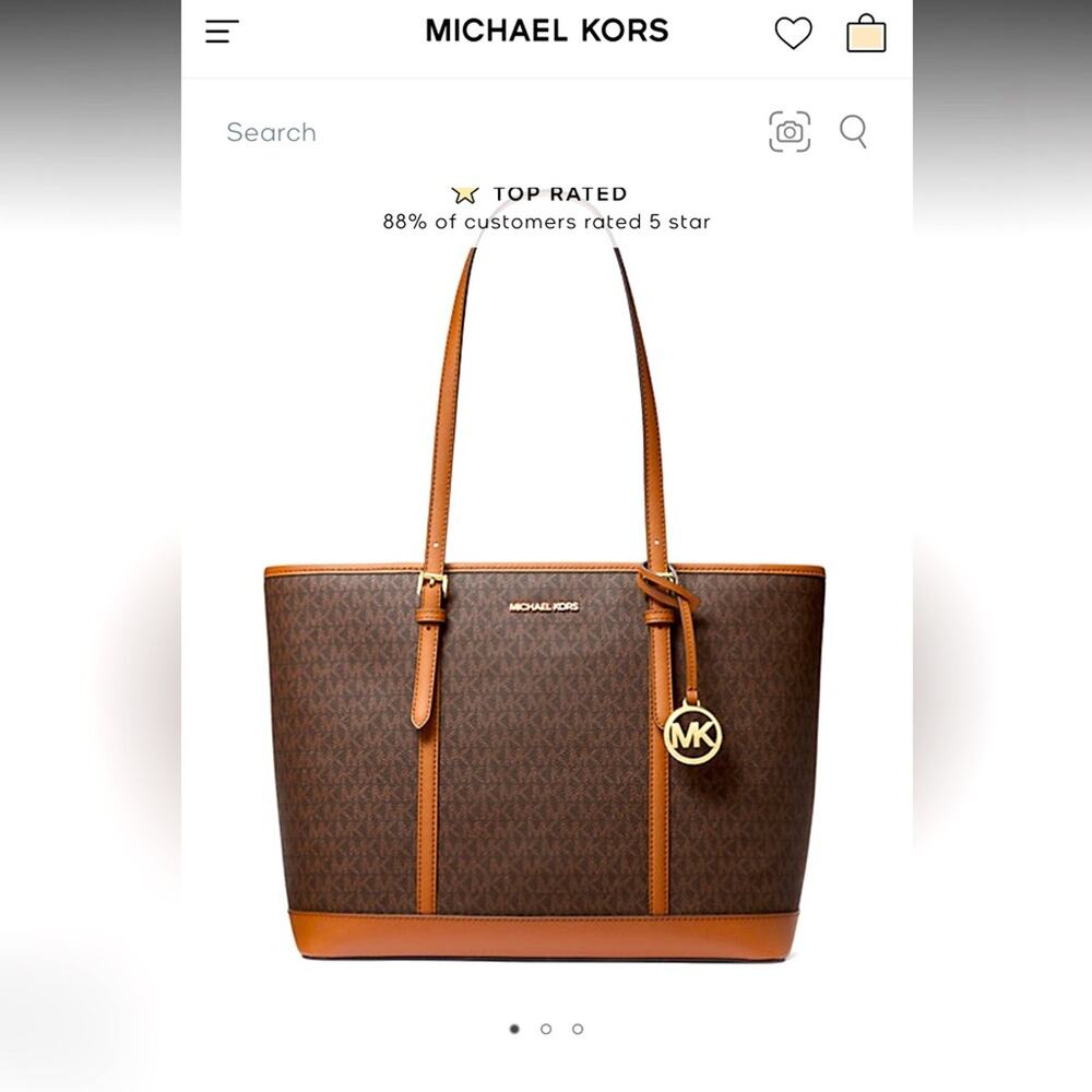 NWT AUTHENTIC Michael Kors MK Jet Set Travel Large Logo Tote Bag and Wristlet